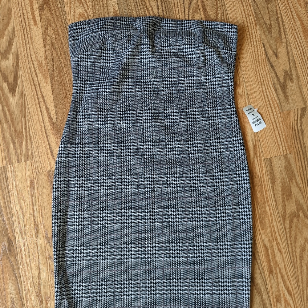 Kohesion tube dress, US women's size medium, plaid print